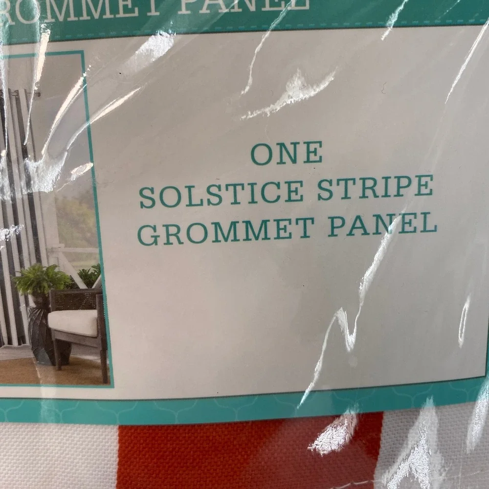 Waverly Solstice Stripe Curtain Panels 52x95 Chili Red White Grommet 2 Panels
